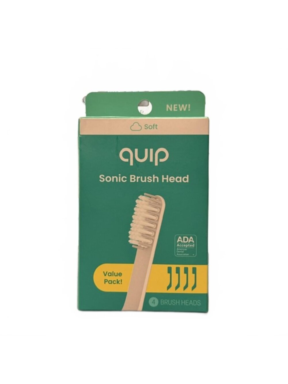 quip Sonic Brush Head - Soft, Value Pack of 4 - White Replacement Refills